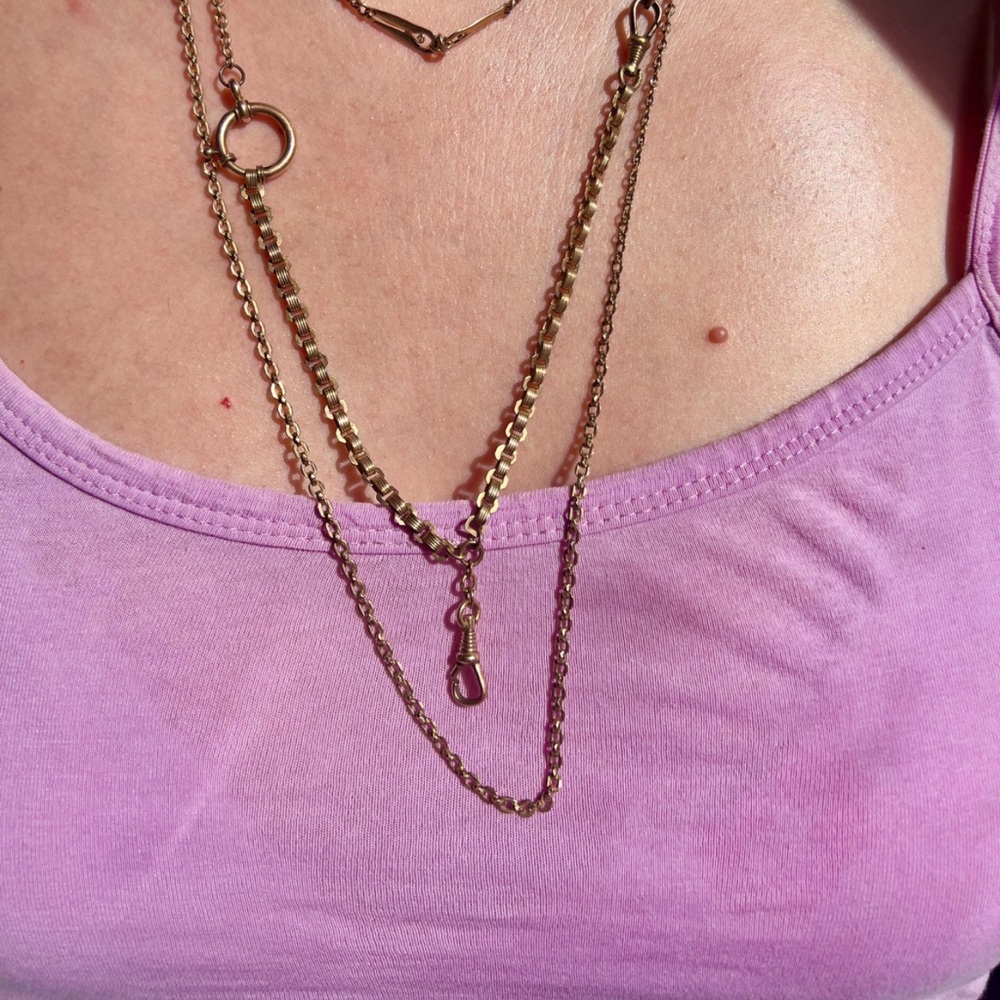 Three Victorian Gold Filled Chains - image 4
